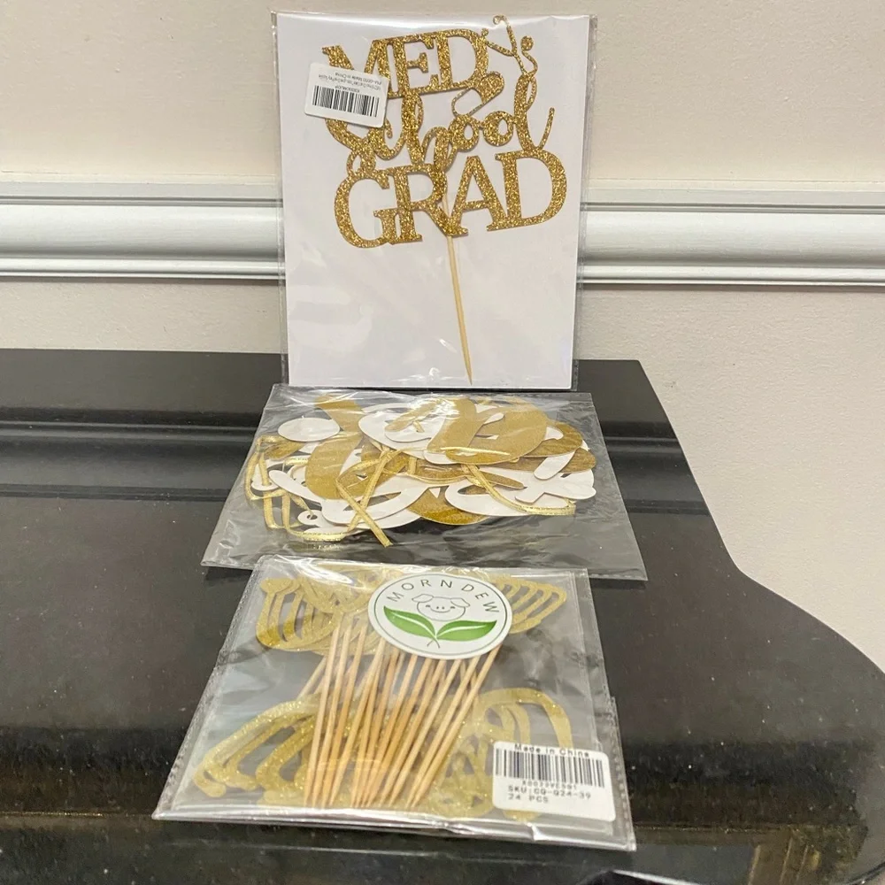 Gold Glitter 'Class of Med school Grad'